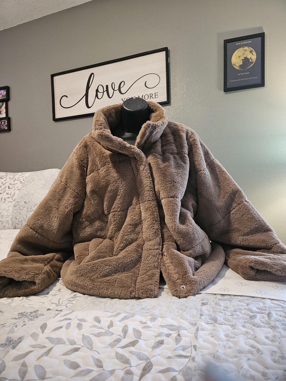 Plush Teddy Faux-Fur Jacket - Brown